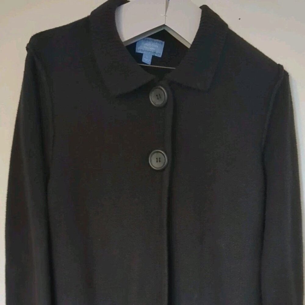 Simply Vera Wang Black Two Snap Button Closure Cardigan Sweater Sz L